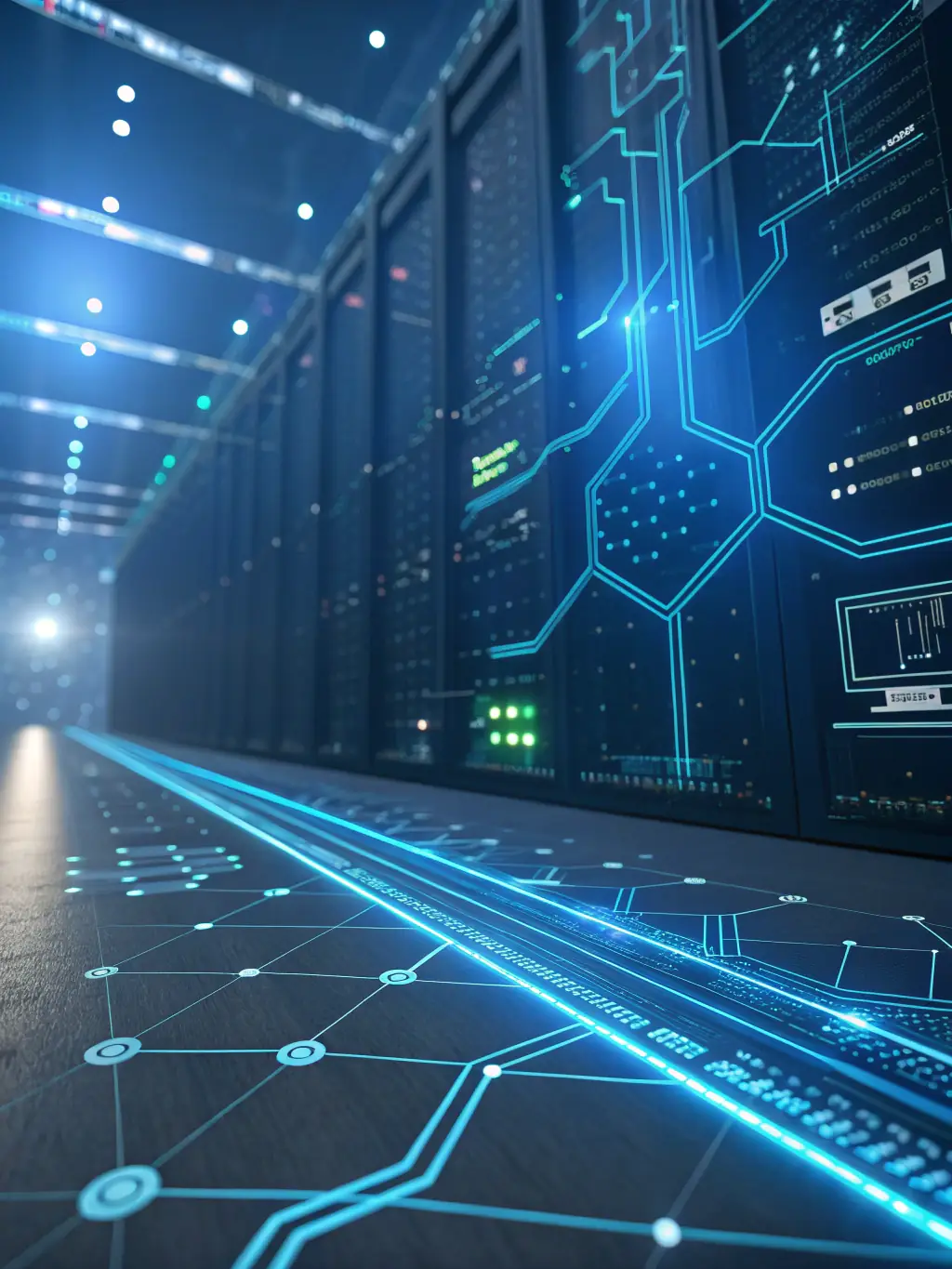 An abstract representation of data flowing securely through a network, highlighting AFlowCo's commitment to maintaining operational continuity across high-risk environments.
