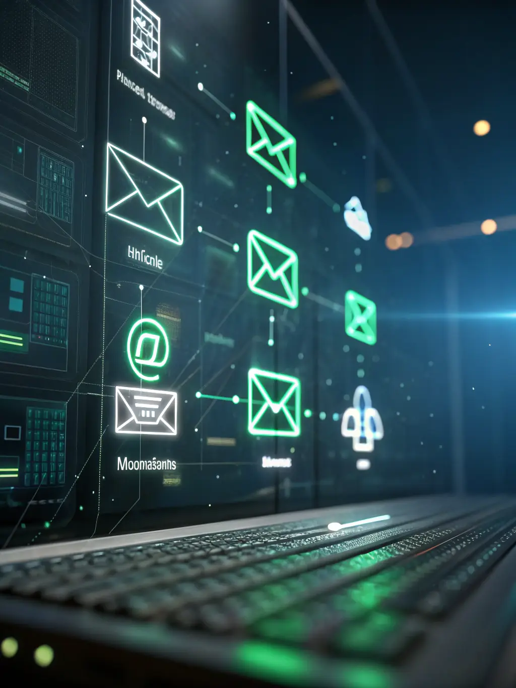 A graphic representing automated email routing for IT incident management, showing how AFlowCo helps in quickly assigning and resolving IT issues.